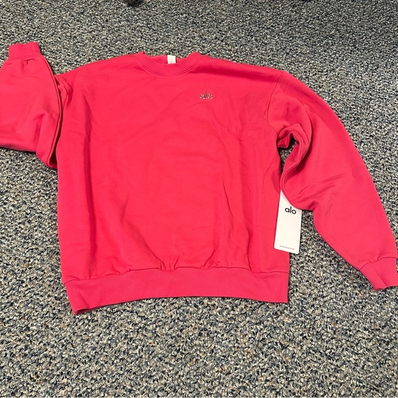 NWT ALO YOGA Accolade Crew Neck Pullover Pink Summer Crush - Picture 4 of 6